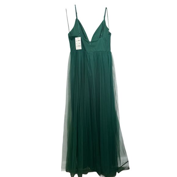 Maniju Green Maxi Dress Color EMERALD Style MF21427 Size L - Picture 3 of 9